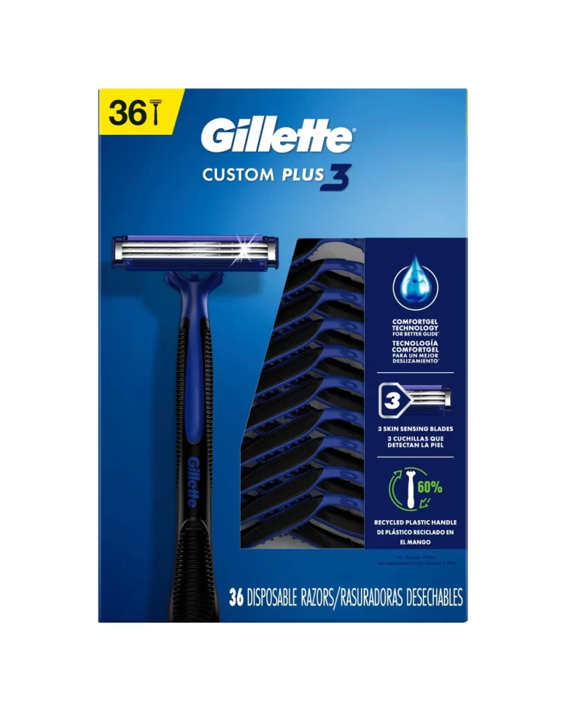 Gillette Custom Plus 3 Razor Packaging