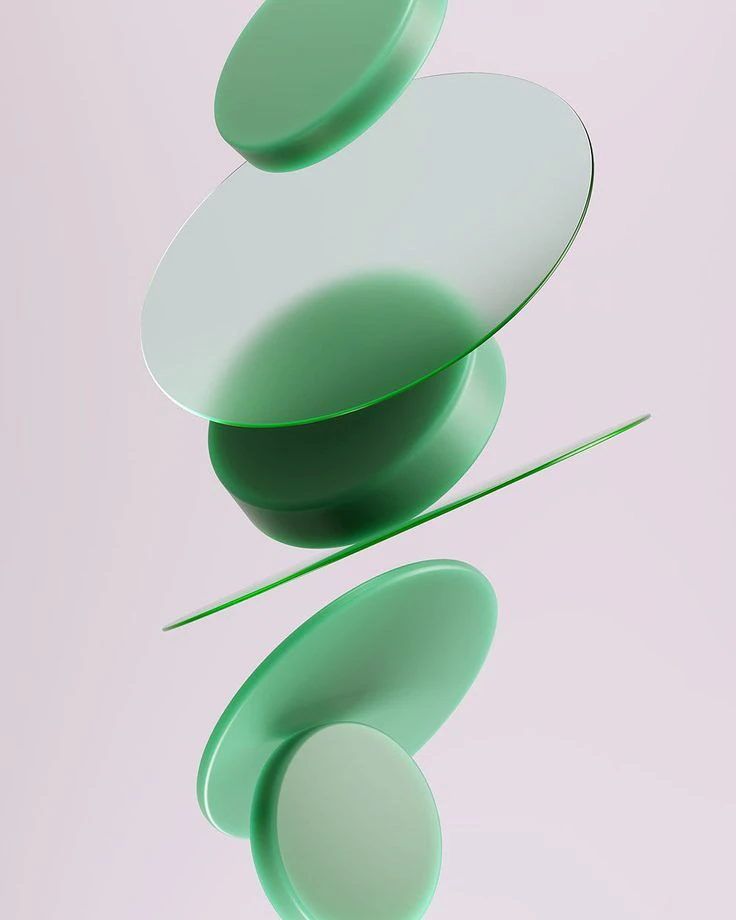 Green Rings Abstract Background
