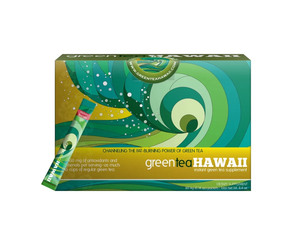 Green Tea Hawaii Instant Green Tea Supplement Packaging