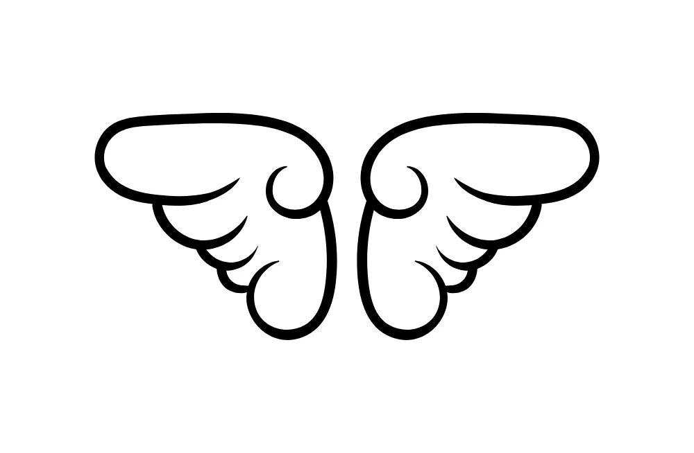 Heart Shape Cartoon Wings Vector
