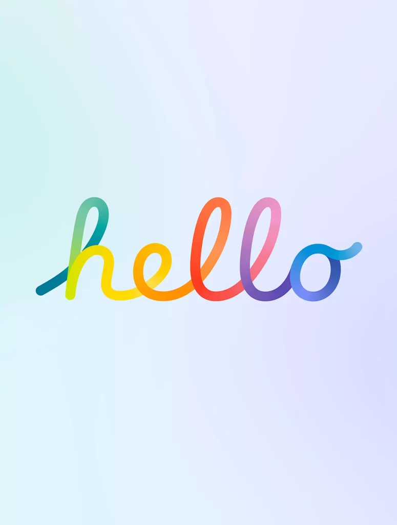 Hello Gradient Bubble Typography
