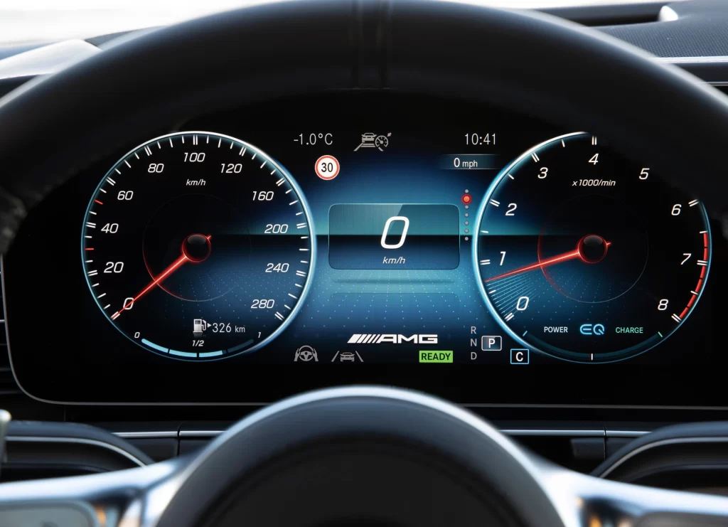 Mercedes AMG Hybrid Gauge Cluster View