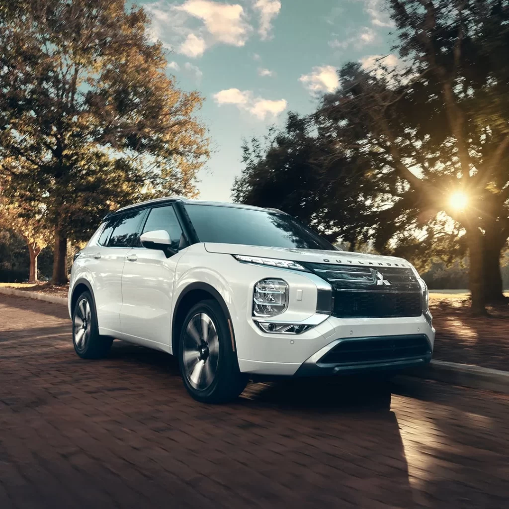 Mitsubishi Outlander Tree Lined Road