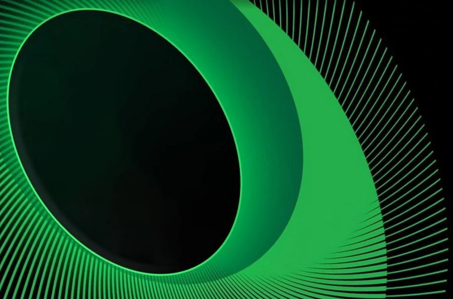 Neon Green Ring Abstract Background