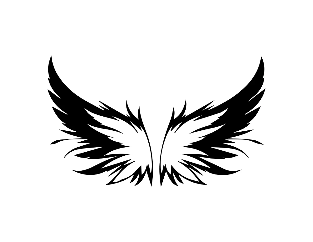 Open Center Black Wings Vector