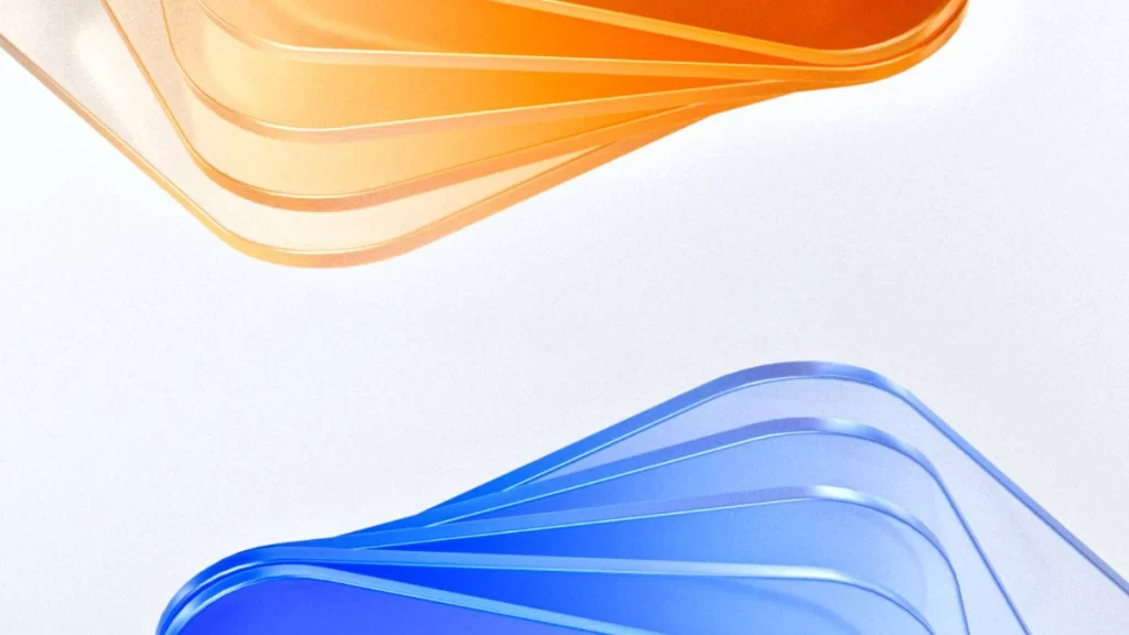 Orange Blue Ribbon Abstract Background
