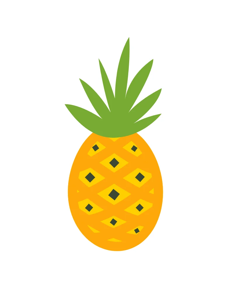 Pineapple Fruit Flat Illustration Vector