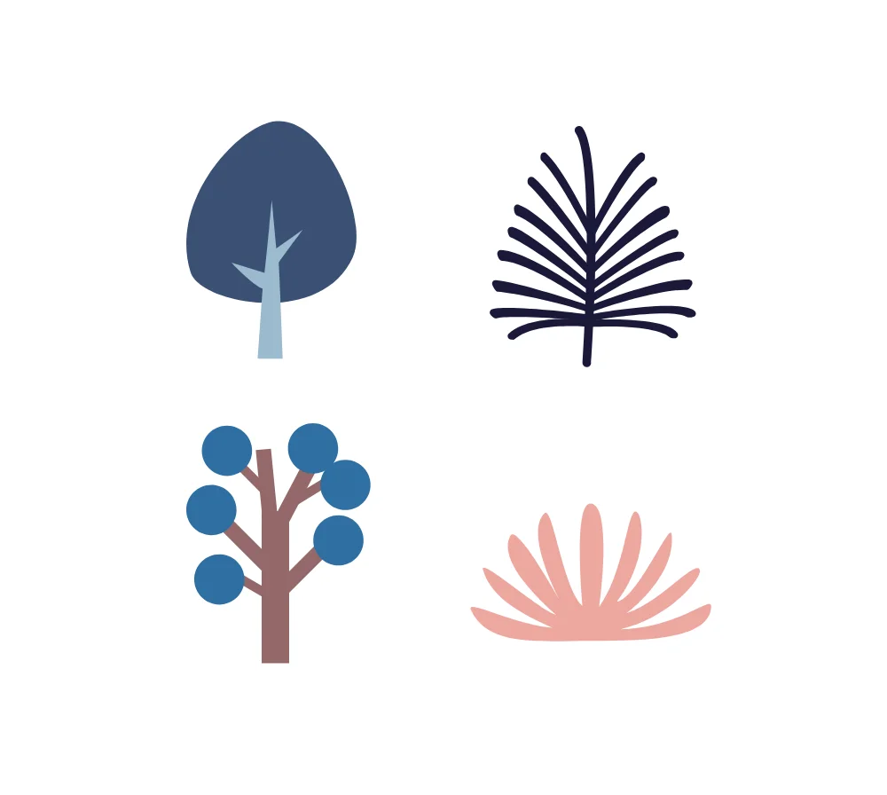 Plant Collection Flat Illustration Vector
