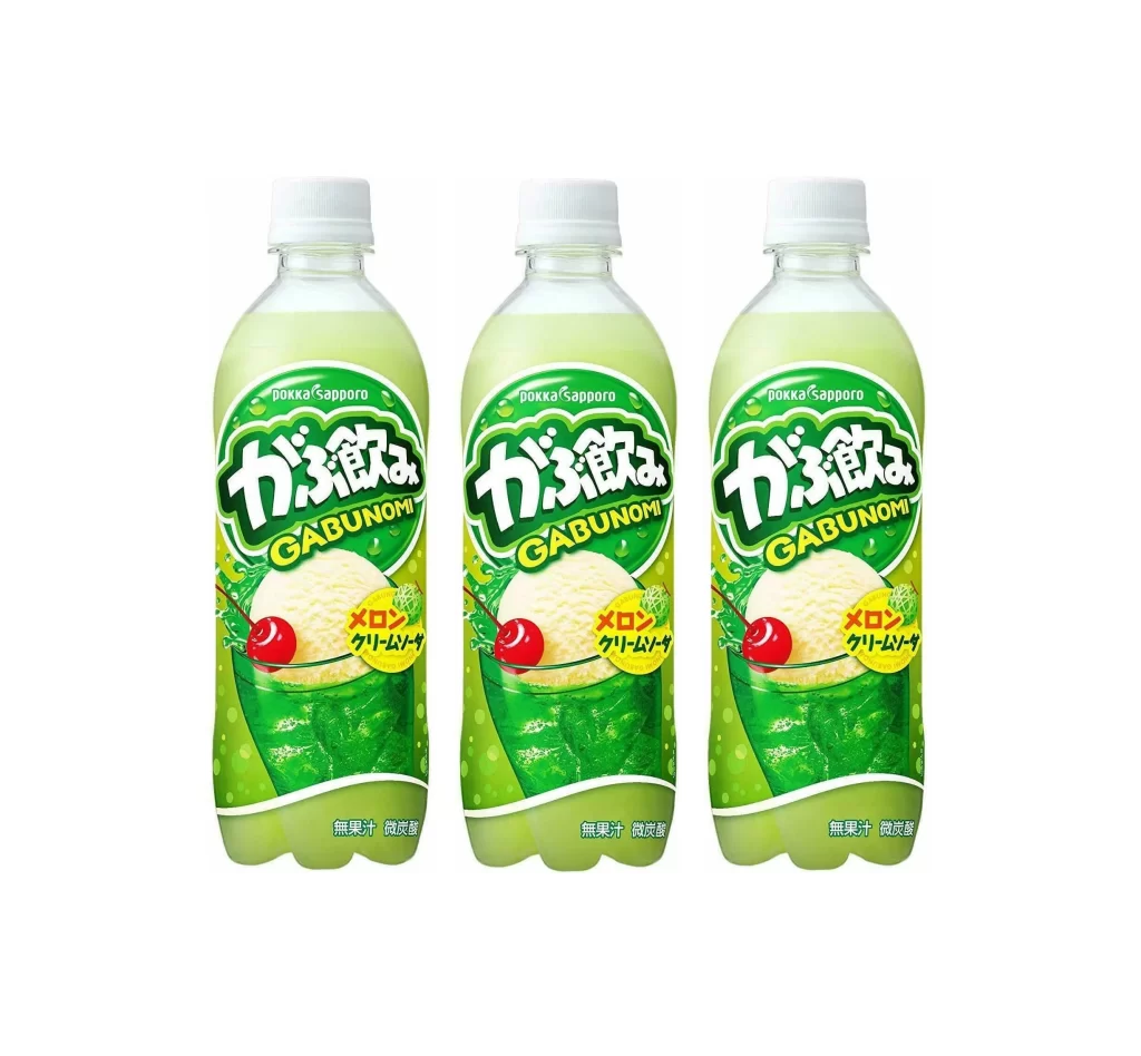 Pokka Sapporo Gabunomi Melon Cream Soda Packaging