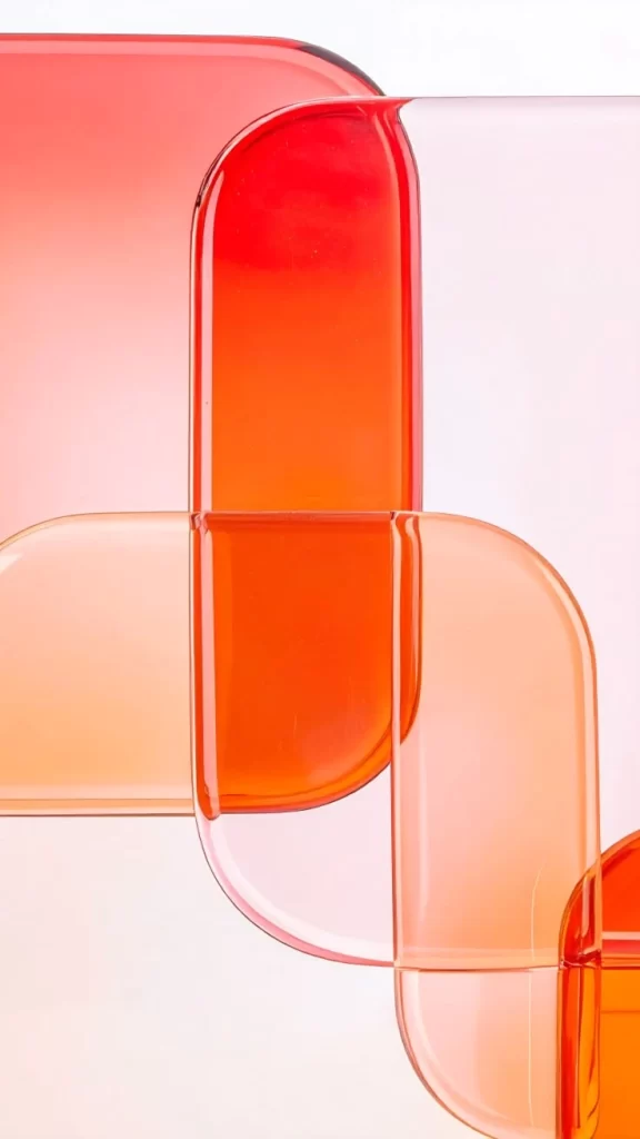 Red Orange Curved Forms Abstract Background