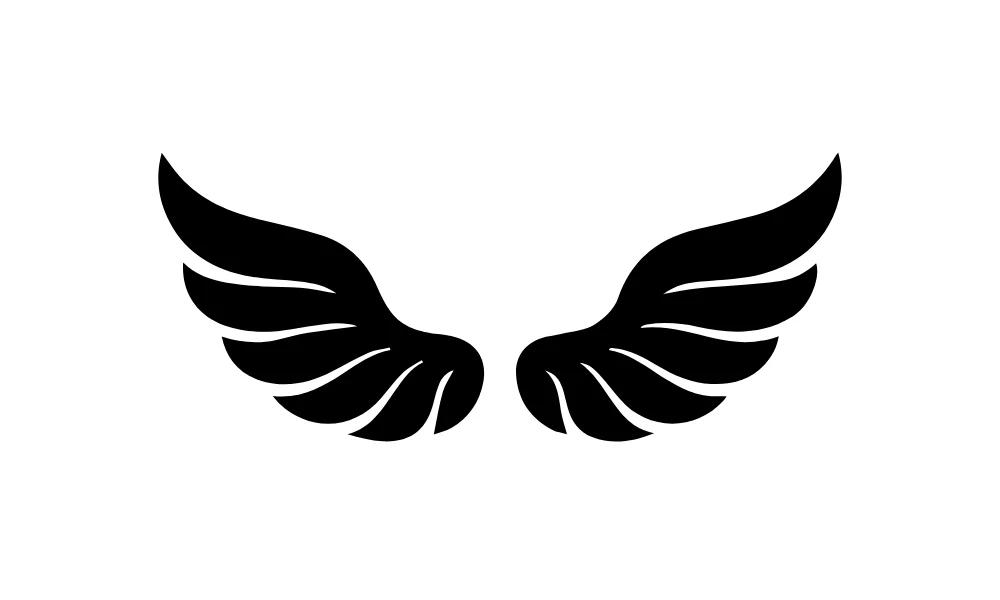 Rounded Layered Feather Wings Vector