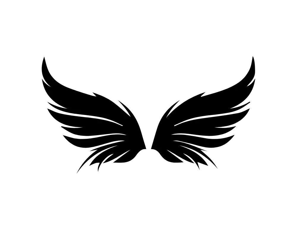 Sharp Sweeping Feather Wings Vector