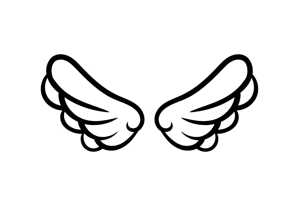 Angular Cartoon Wings Vector