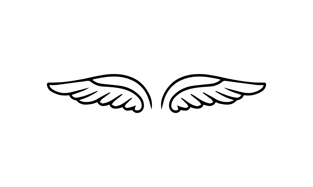 Small Wings Line Art Vector
