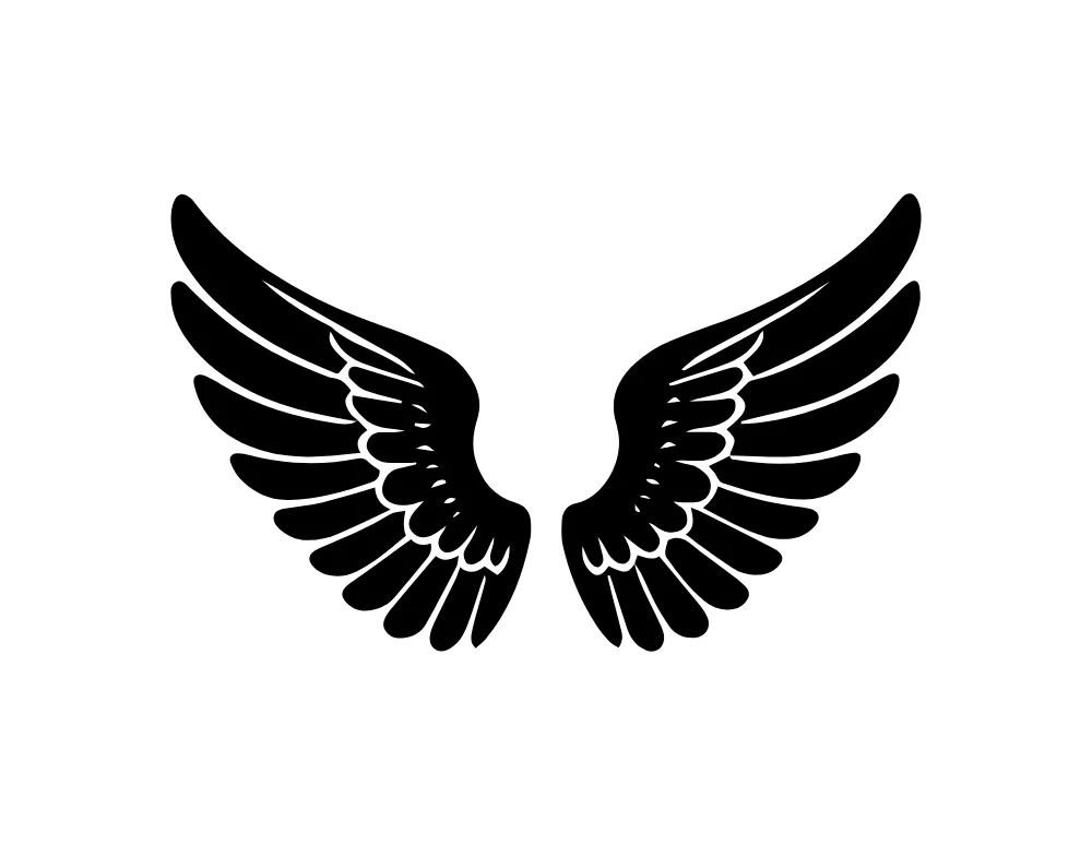 Soft Rounded Black Wings Vector