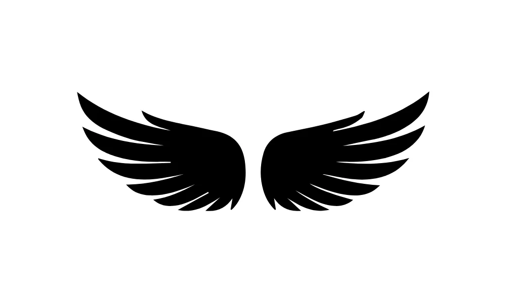 Geometric Black Wings Vector