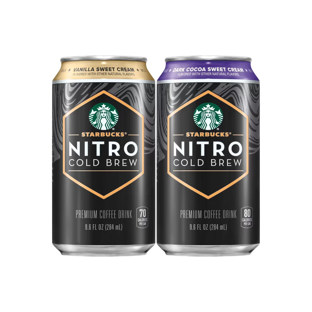 Starbucks Nitro Cold Brew Vanilla Sweet Cream Dark Cocoa Coffee Packaging