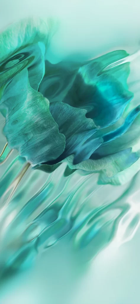 Teal Petals Fluid Abstract Background