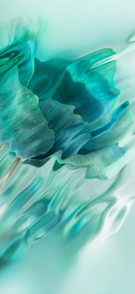 Teal Silk Waves Abstract Background