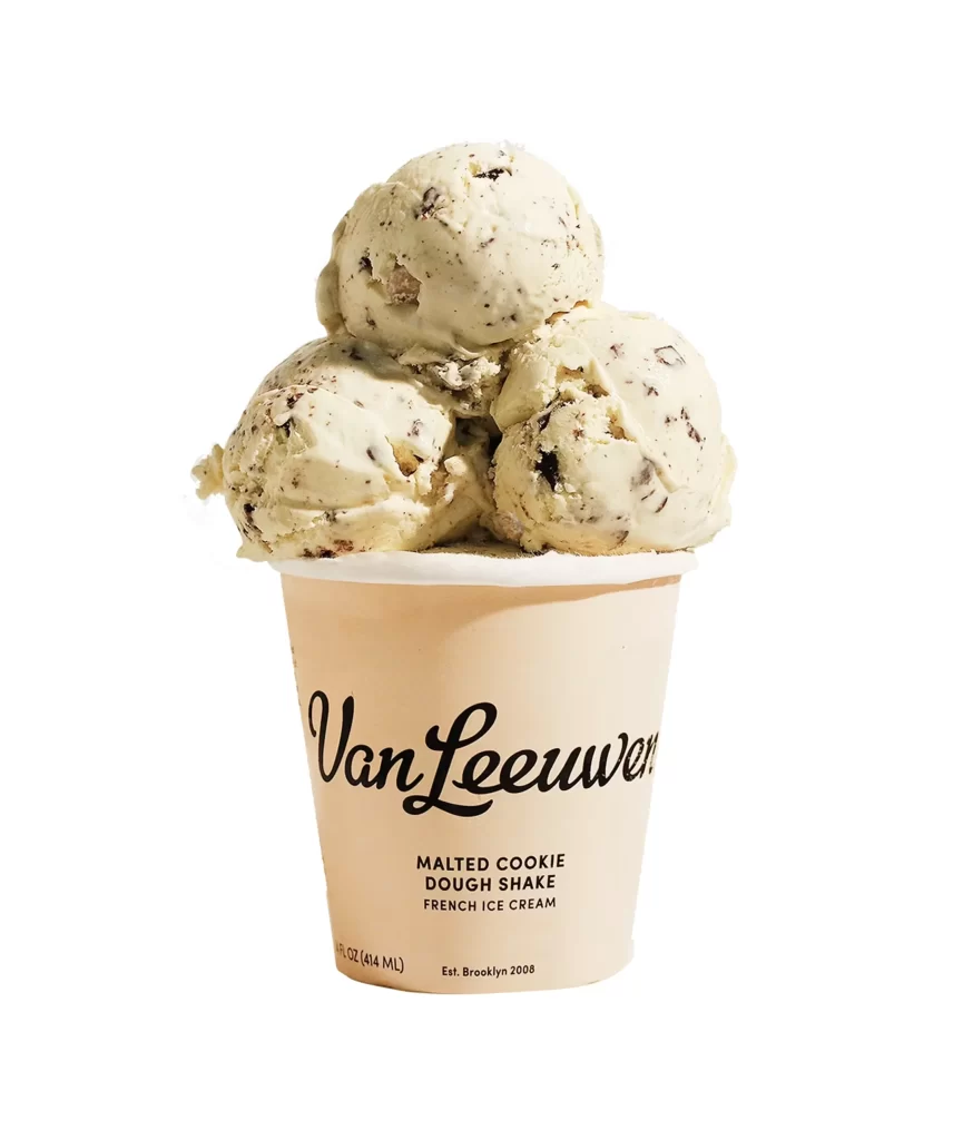 Van Leeuwen Malted Chocolate Chip Cookie Dough Ice Cream Packaging