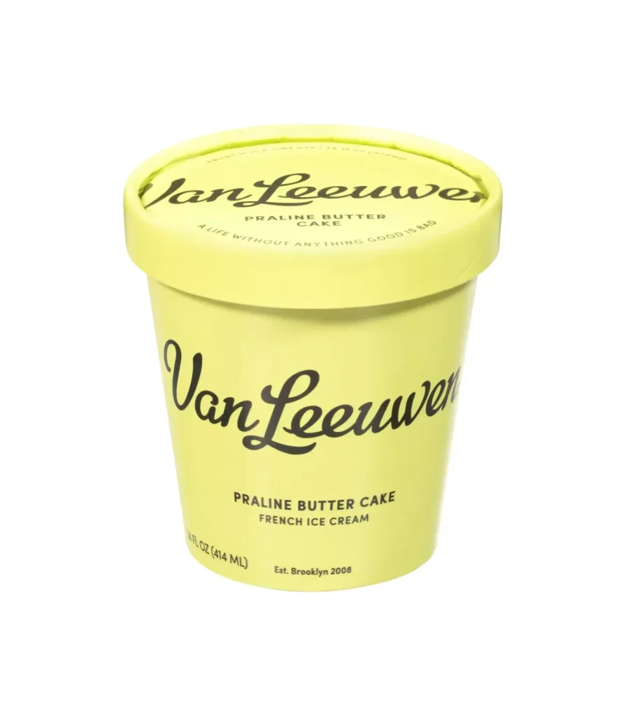 Van Leeuwen Praline Butter Cake Ice Cream Packaging