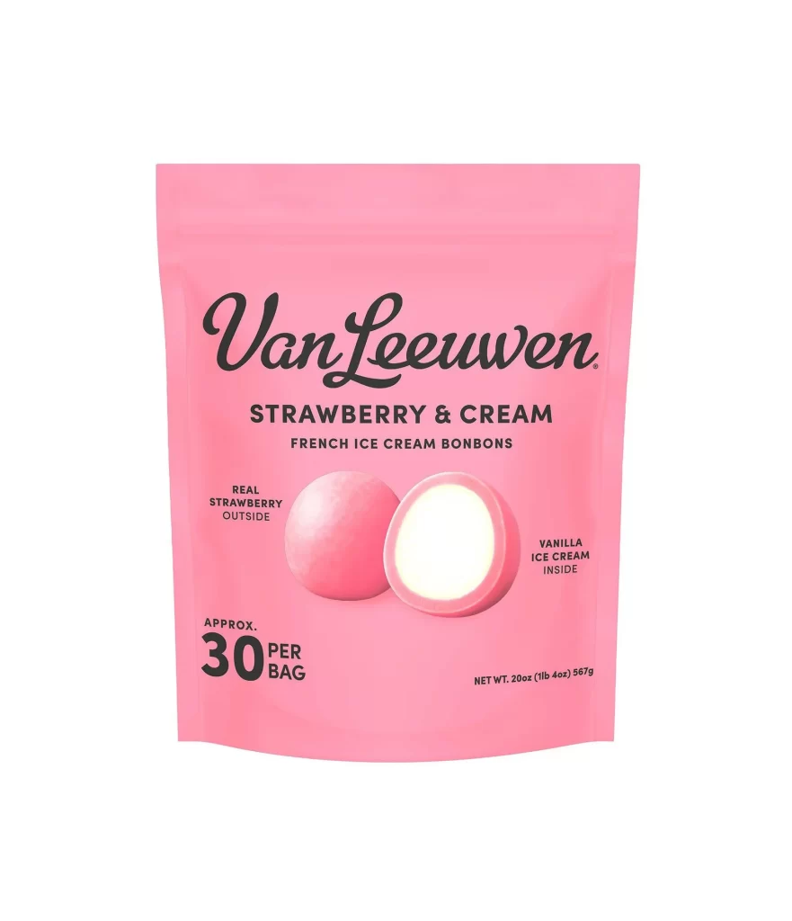 Van Leeuwen Strawberry And Cream Ice Cream Bonbons Packaging