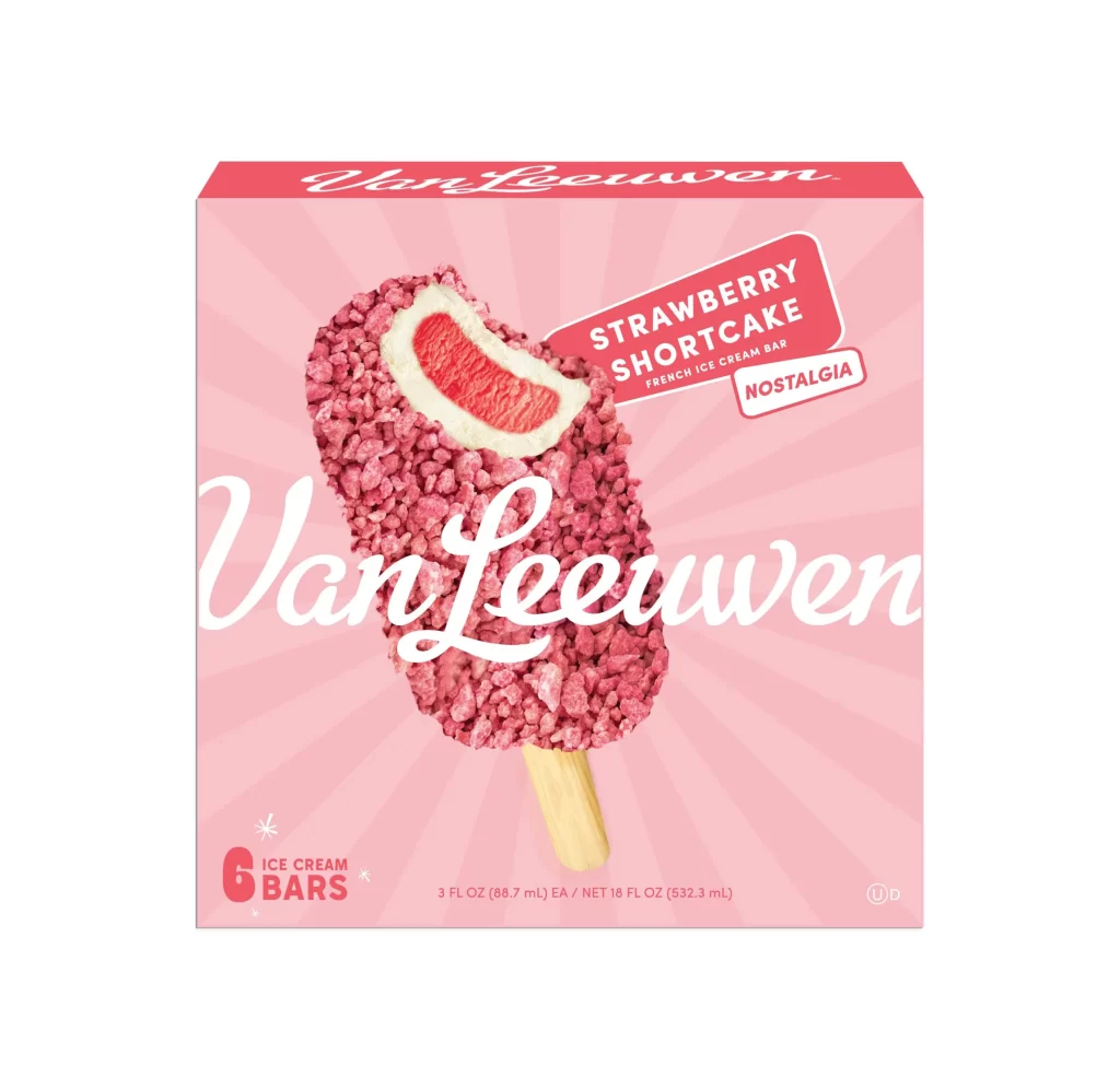 Van Leeuwen Strawberry Shortcake Ice Cream Bars Packaging