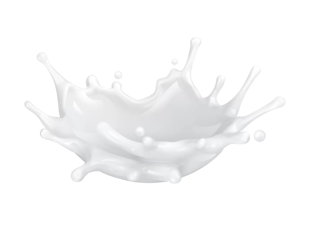 White Milk Splash Crown On Black Background