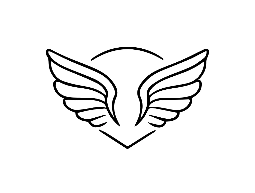 Winged Crest Line Art Vector