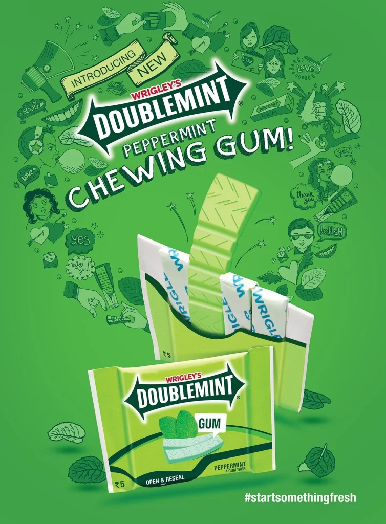 Wrigley’s Doublemint Peppermint Gum Pouch Advertisement
