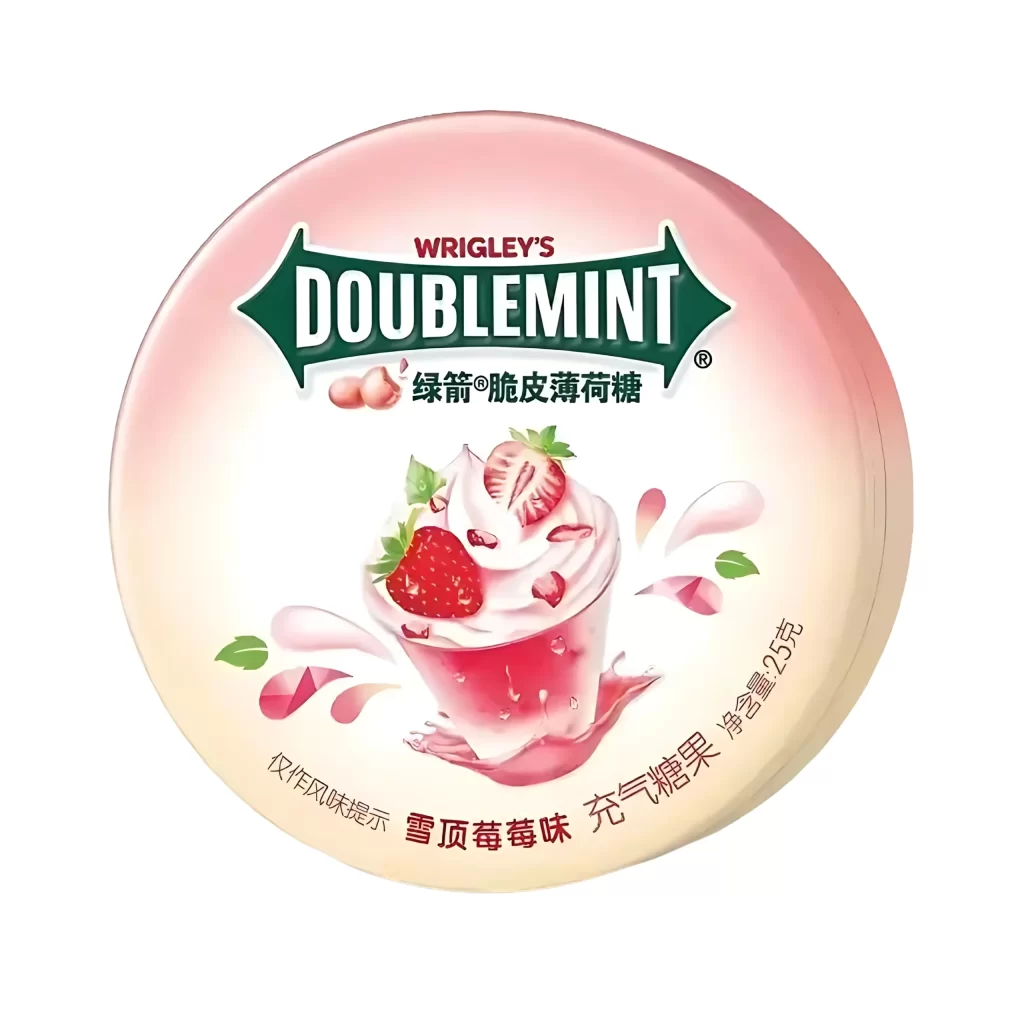 Wrigley’s Doublemint Snow Berry Crispy Mints Tub Packaging