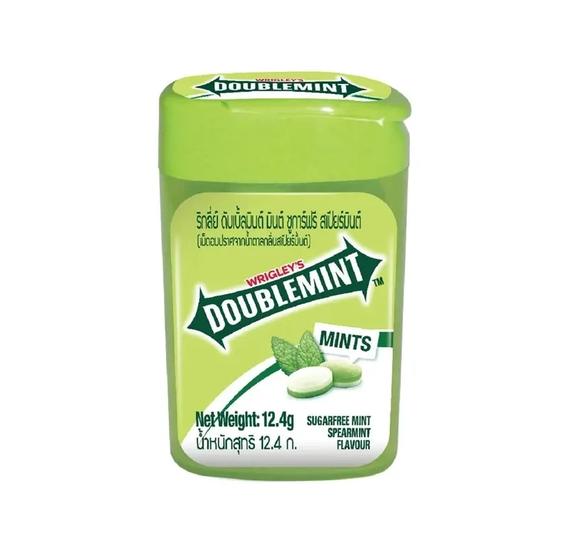 Wrigley’s Doublemint Spearmint Sugarfree Mints Tub Packaging