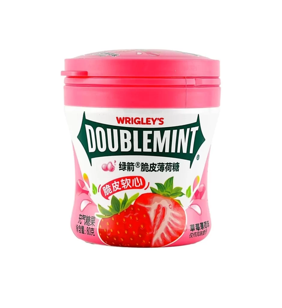 Wrigley’s Doublemint Strawberry Crispy Mints Tub Packaging