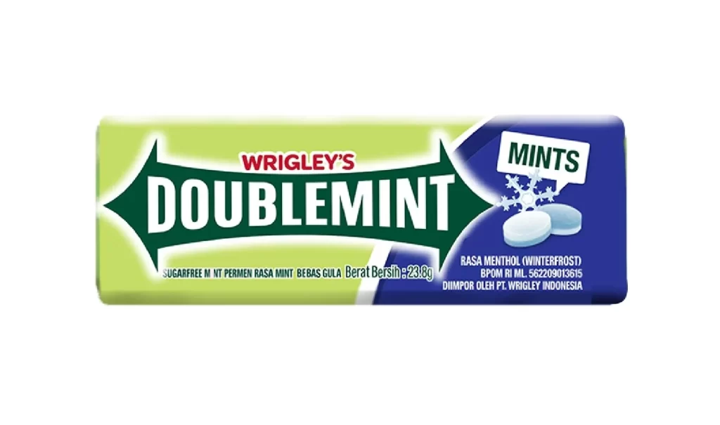 Wrigley’s Doublemint Sugarfree Mints Box Packaging