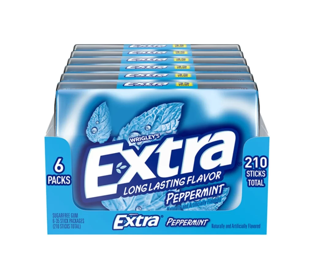 Wrigley’s Extra Peppermint Gum Multipack Box Packaging